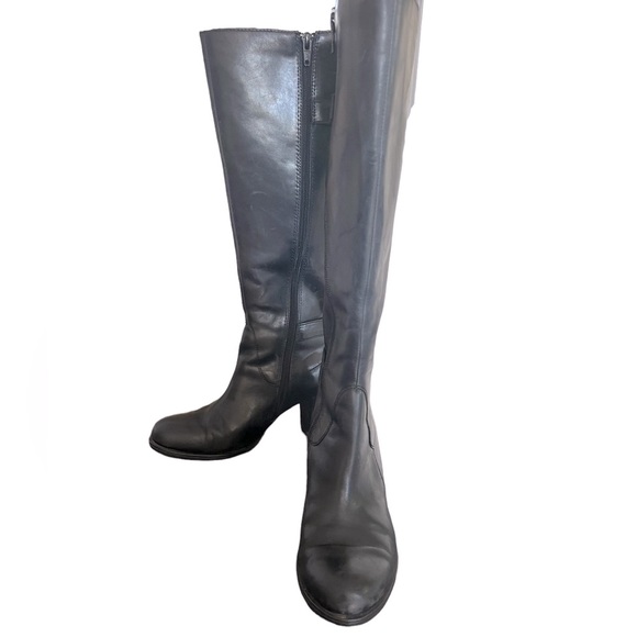 Born Shoes - Born all weather leather side zip knee boot with calf stretch in black newer
